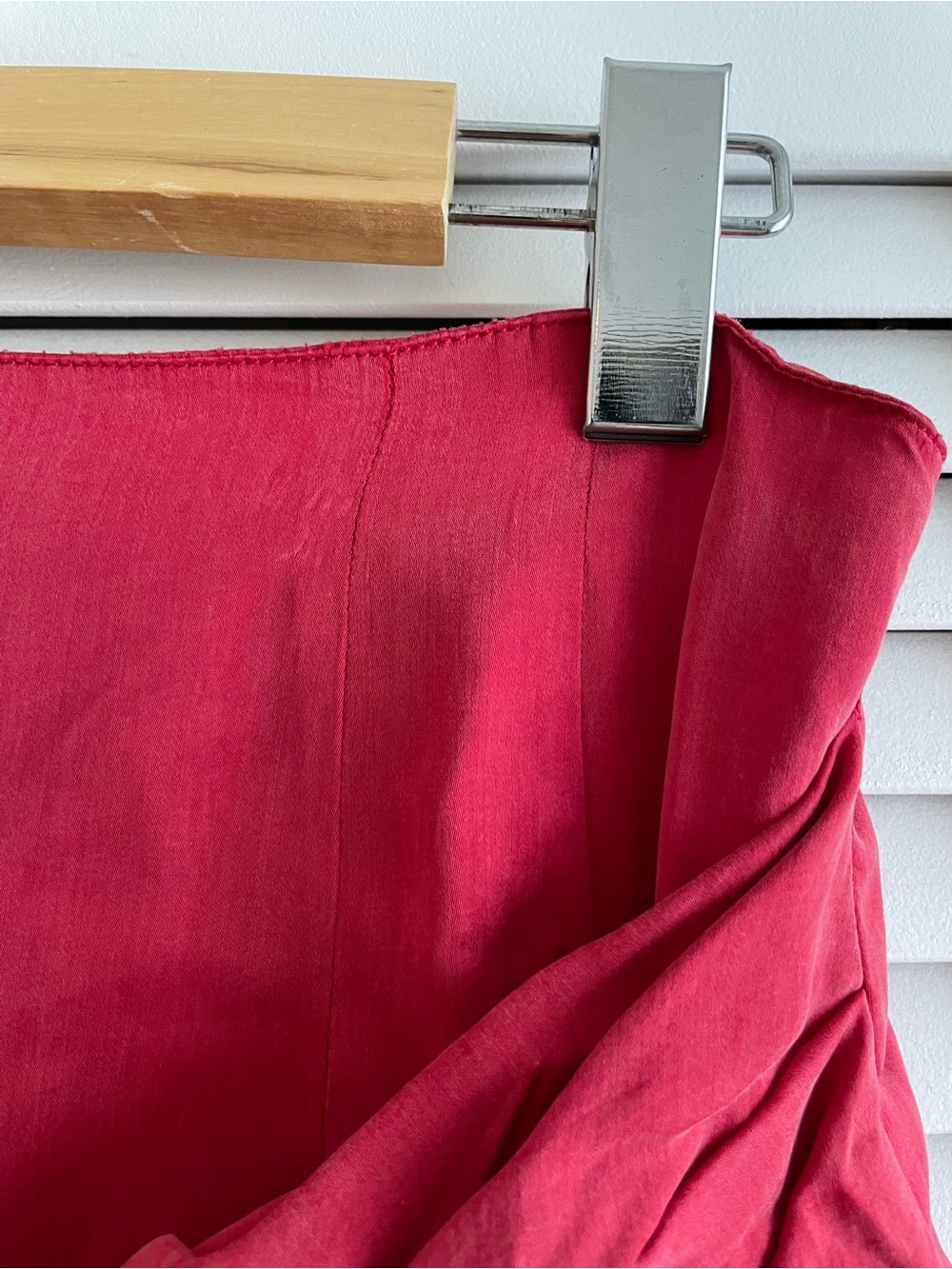 ✨ Vintage Jean-Claude Poitras Red Faux-Wrap Skirt ✨